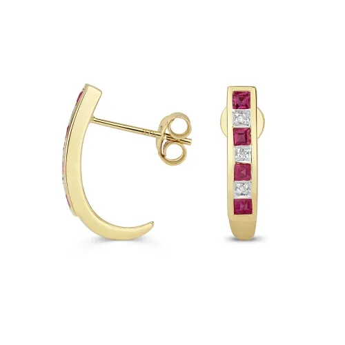 Diamond & Ruby Earrings